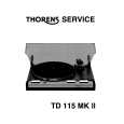 THORENS TD115MKII Instrukcja Serwisowa