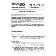 THORENS TD110 Instrukcja Serwisowa
